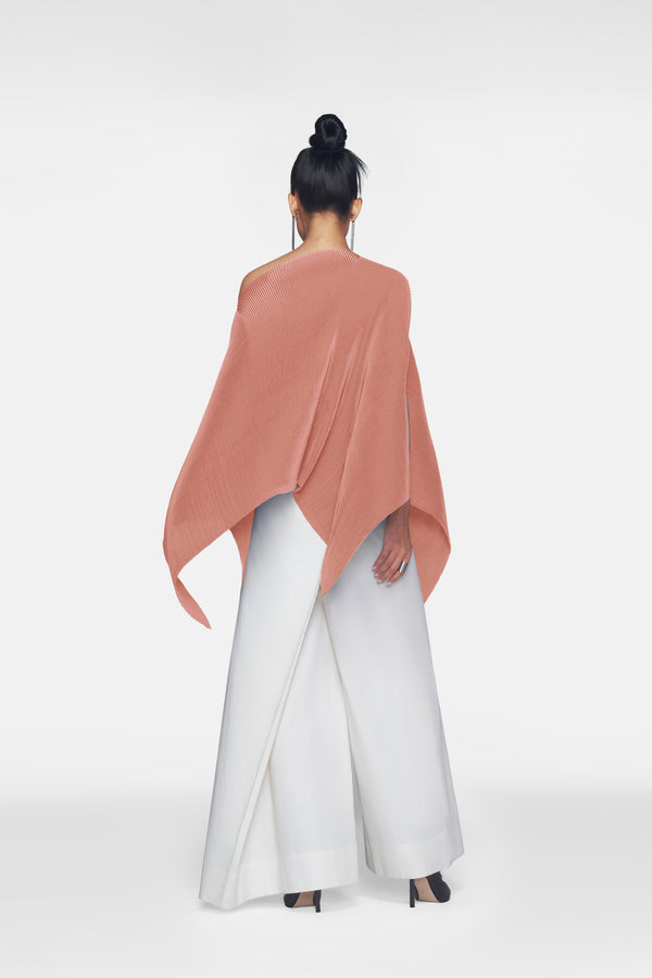 Pleated Short Poncho