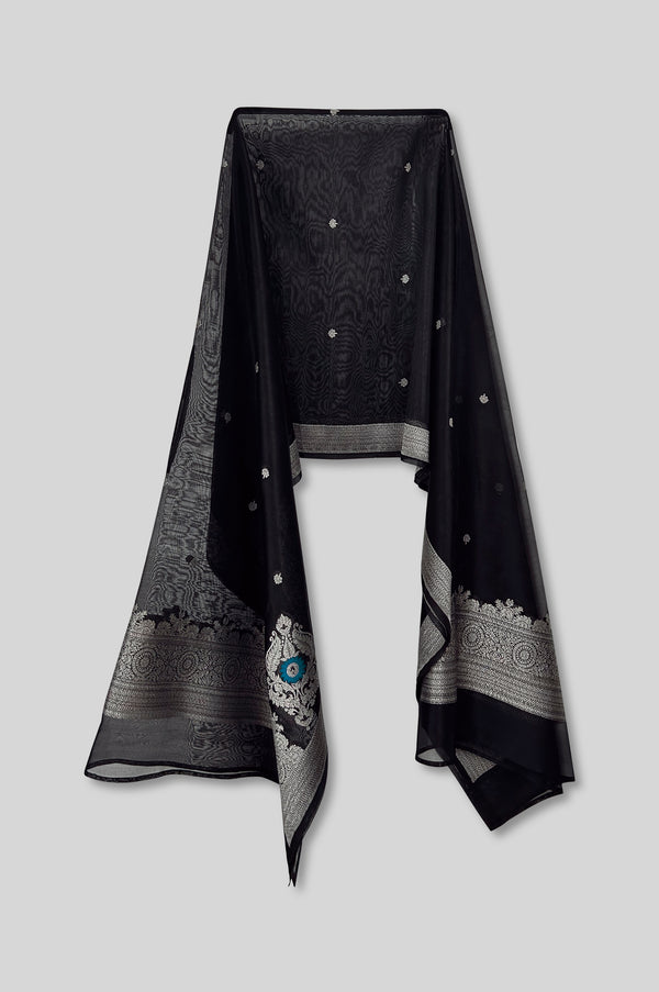 Handwoven Silk Engineered Organza Poncho