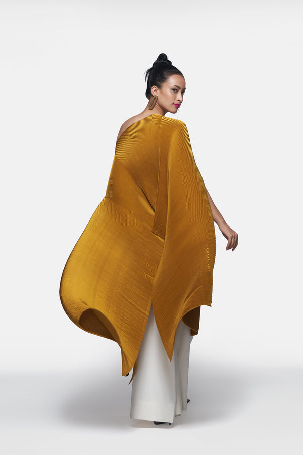 Pleated Long Poncho