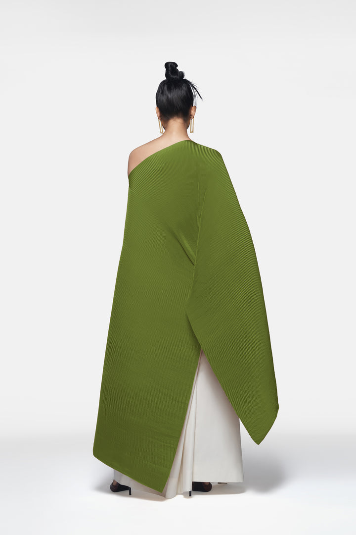 Pleated Long Poncho