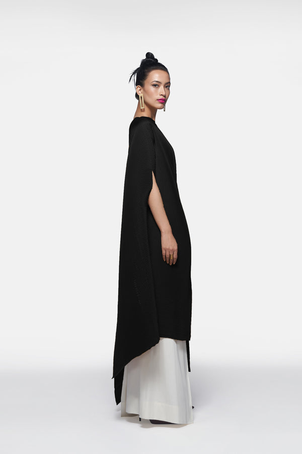 Pleated Long Poncho