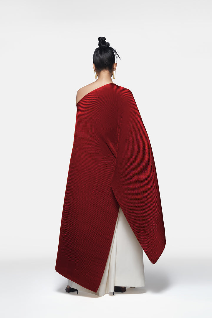 Pleated Long Poncho