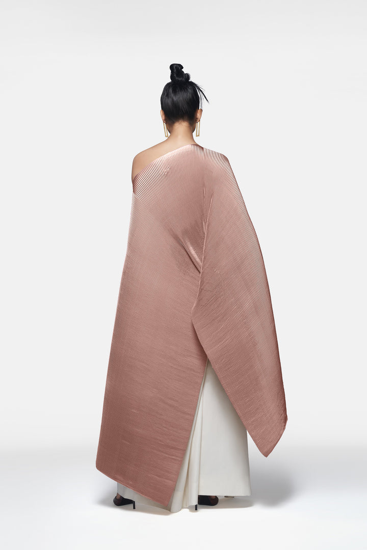 Pleated Long Poncho