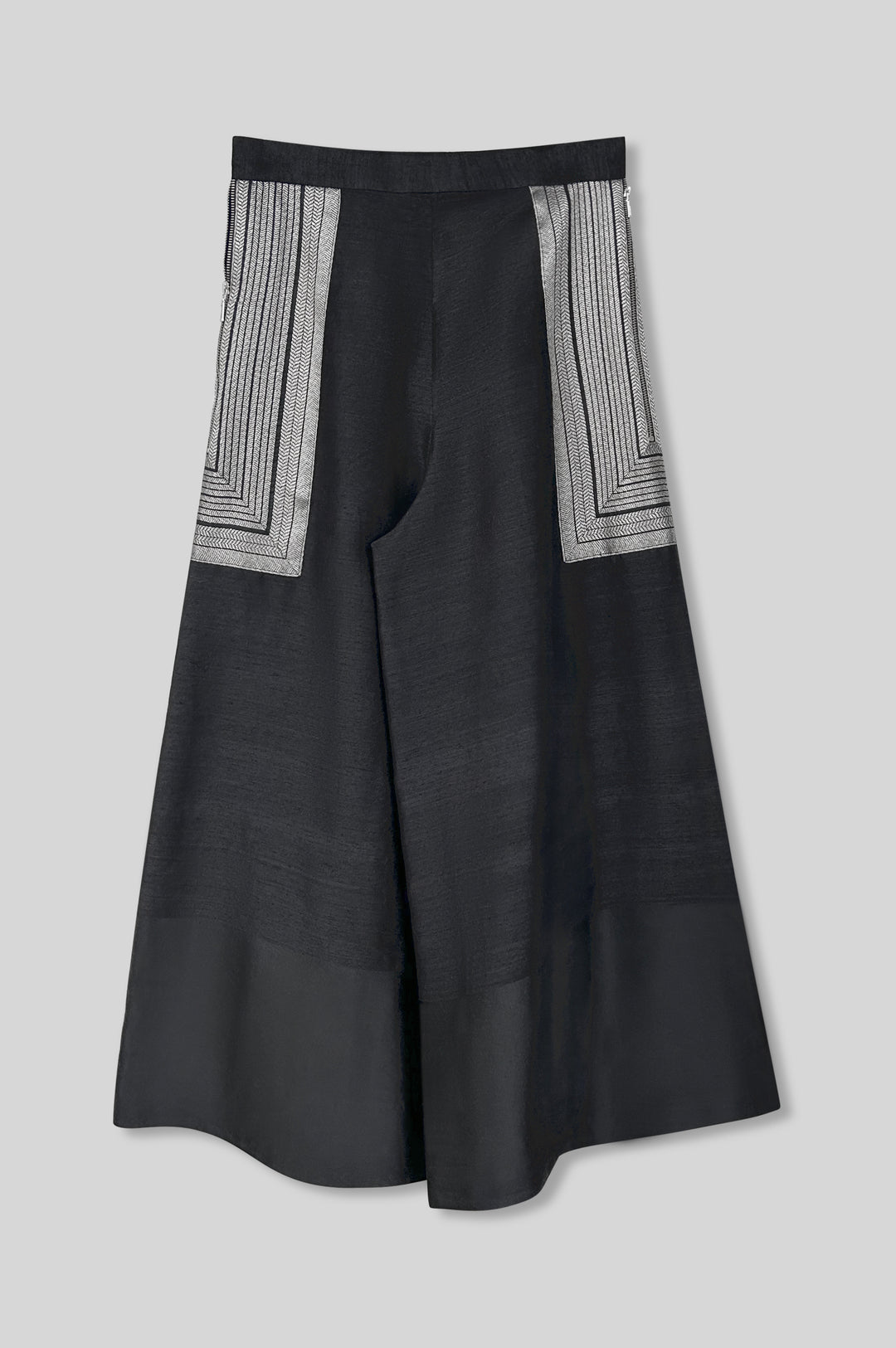 Handwoven Silk Trouser With Brocade Detail