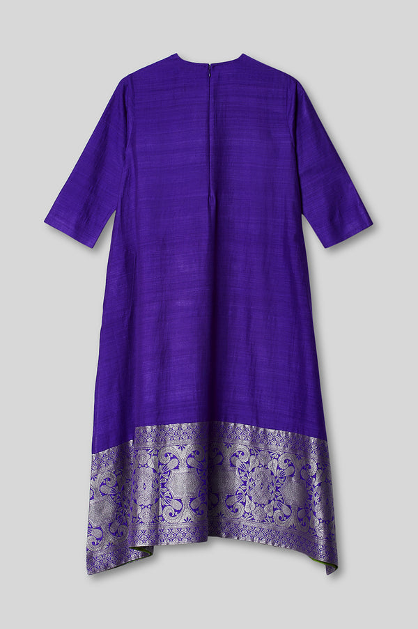 Handwoven Silk Kurta Set with Brocade Detail