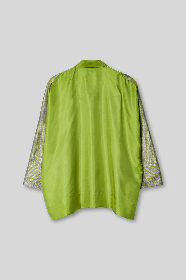 Silk Shirt with Brocade Detail