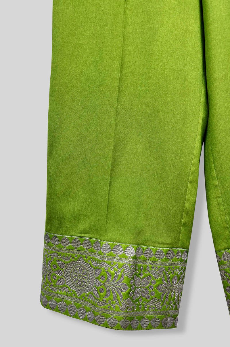 Handwoven Silk Kurta Set with Brocade Detail