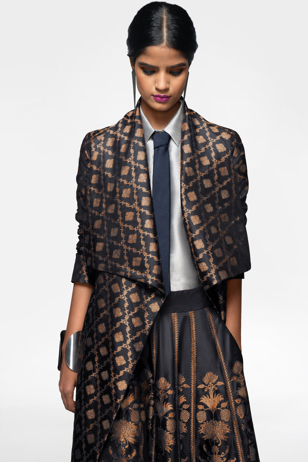 Handwoven Silk Brocade Longline Jacket