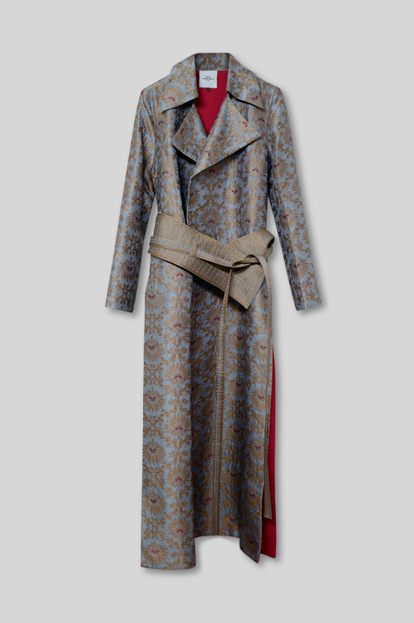 Silk Brocade Trench