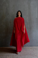 Pleated Long Poncho