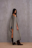 Pleated Long Poncho