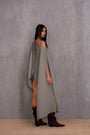 Pleated Long Poncho
