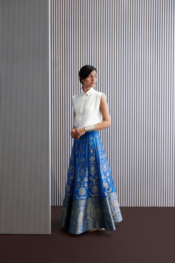 Handwoven Silk Engineered Brocade Palazzo