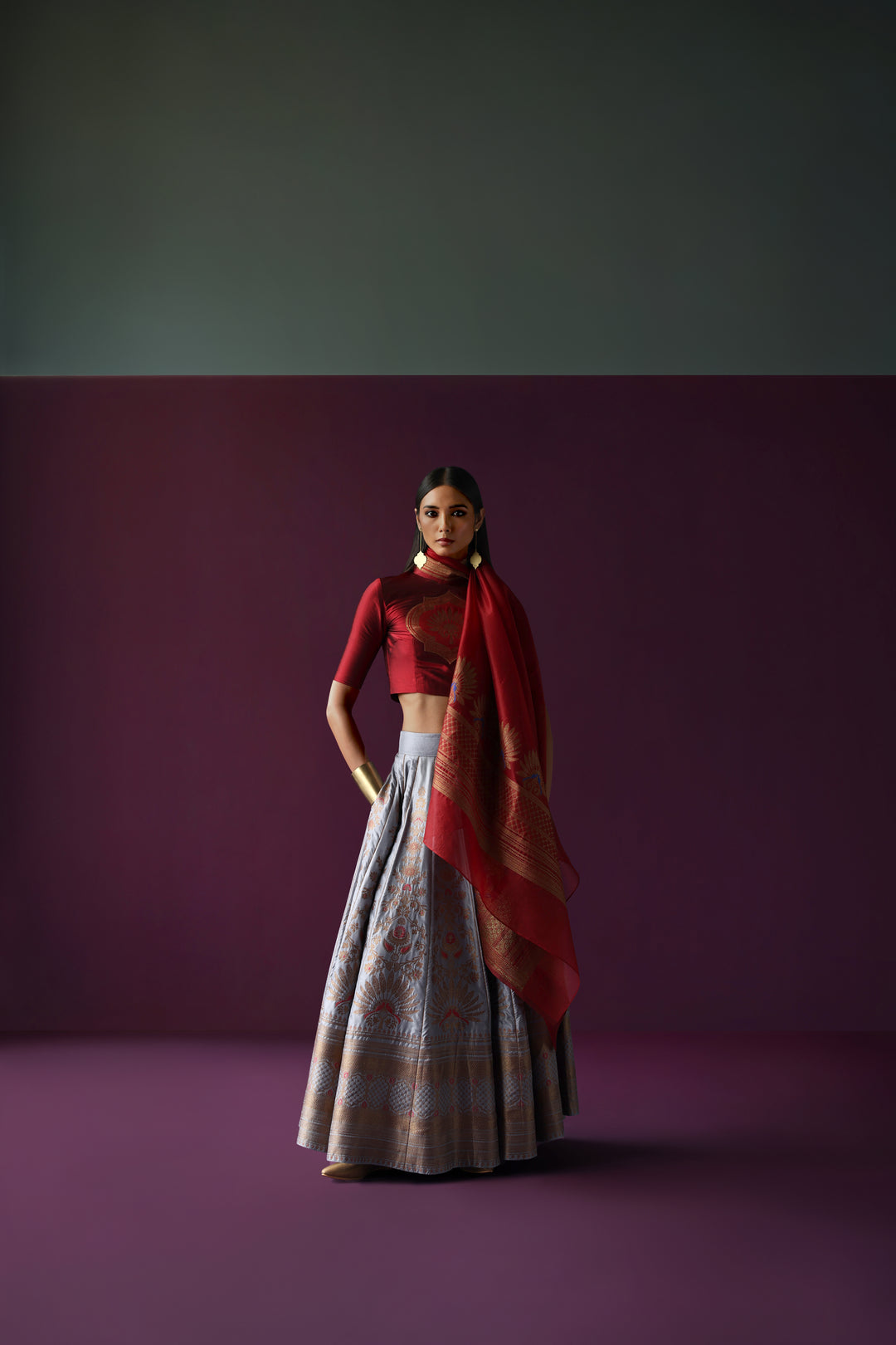 Silk Brocade Lehenga