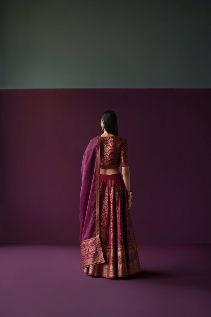 Silk Brocade Lehenga Set