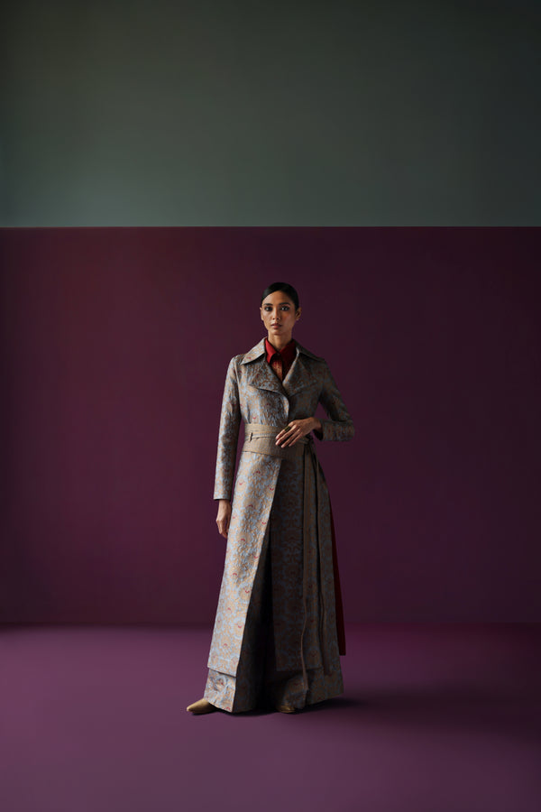 Silk Brocade Trench