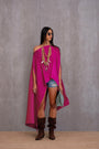 Pleated Long Poncho