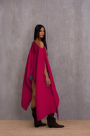 Pleated Long Poncho