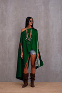 Pleated Long Poncho