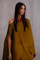 Pleated Short Poncho