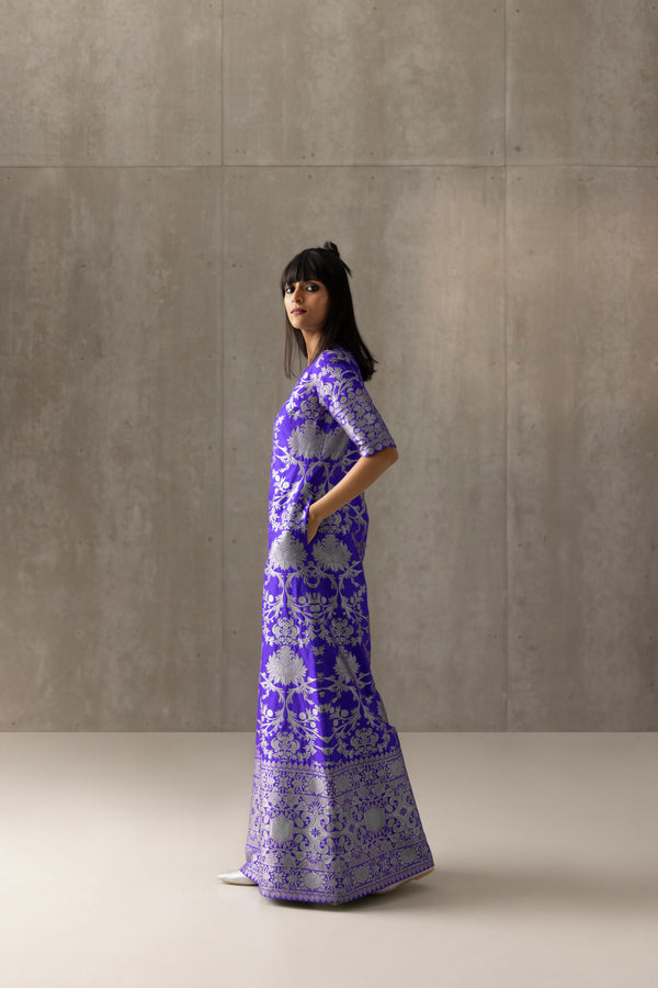 Handwoven Silk Engineered Brocade Maxi