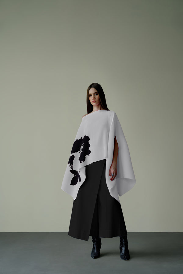 Pleated Short Poncho