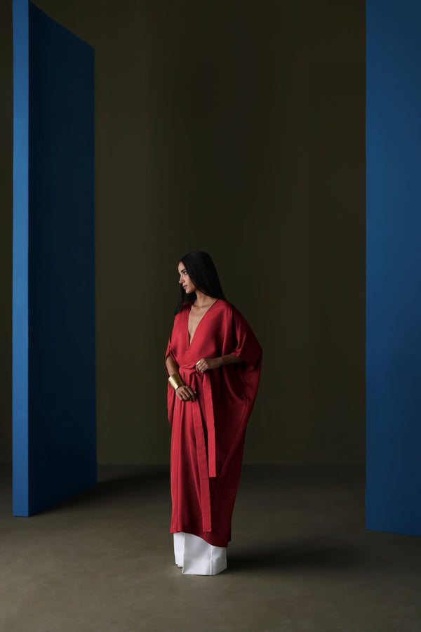 Silk Belted Dress