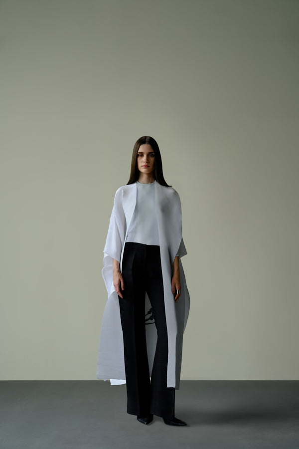Pleated Kimono Cape