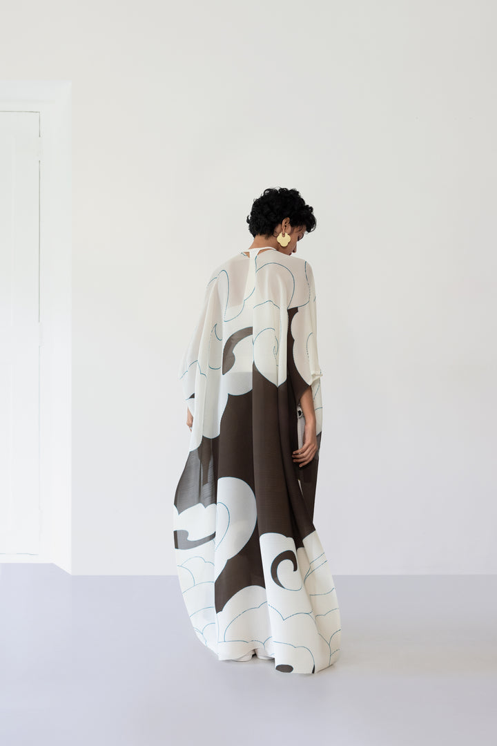 Pleated Kimono Cape