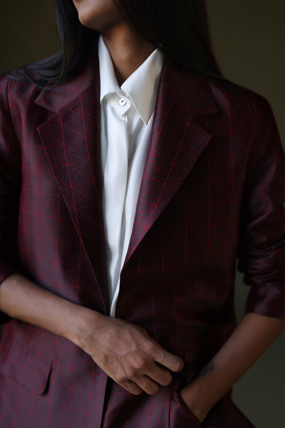 Silk Brocade Blazer