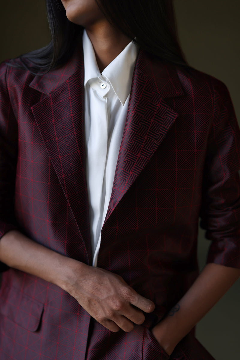 Silk Brocade Blazer