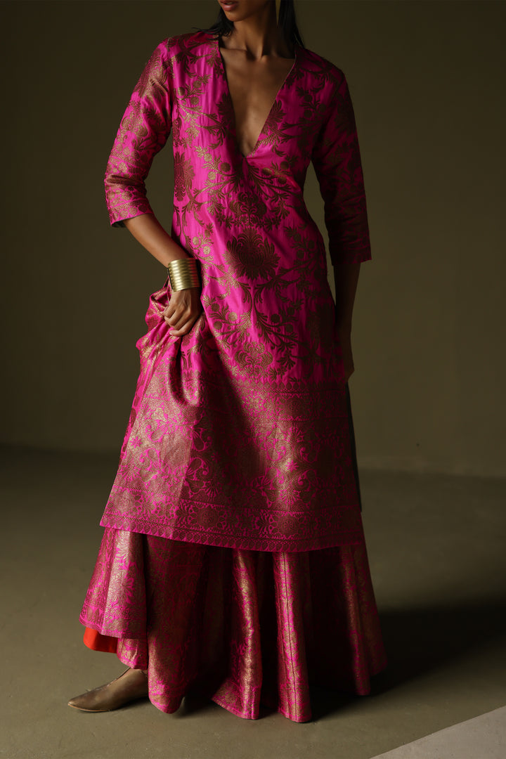 Handwoven Silk Brocade Lehenga