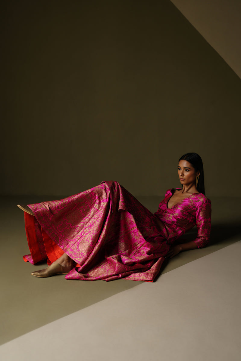 Handwoven Silk Brocade Lehenga