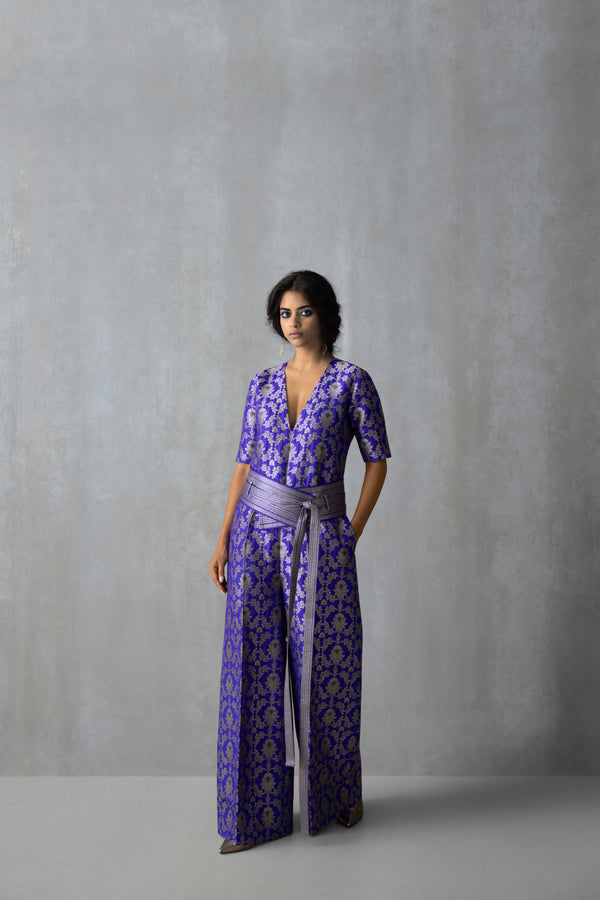 Silk Brocade Jumpsuit