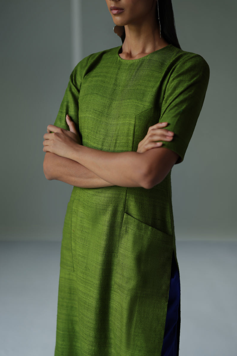 HANDWOVEN SILK KURTA SET