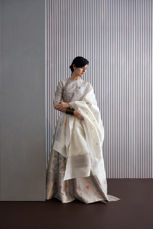 Handwoven Silk Engineered Organza Dupatta