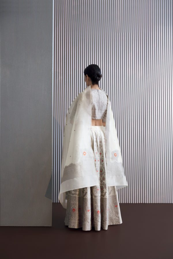 Handwoven Silk Engineered Organza Dupatta