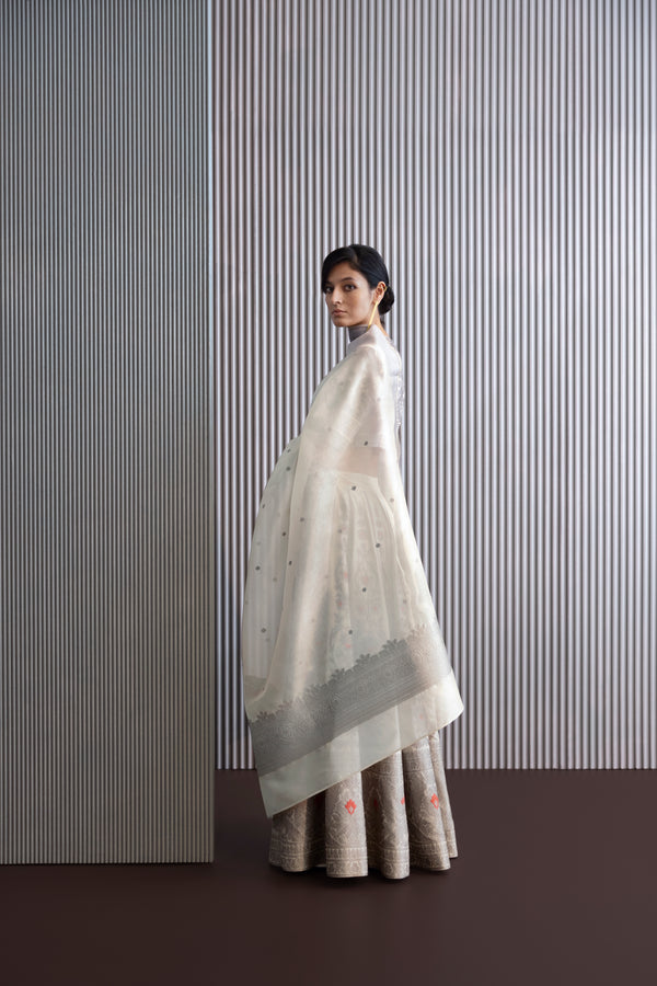 Handwoven Silk Engineered Organza Dupatta