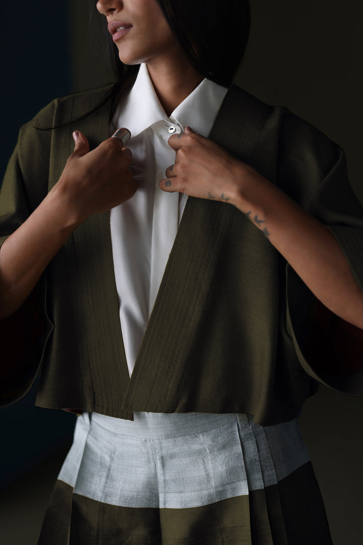 Silk Cropped Jacket