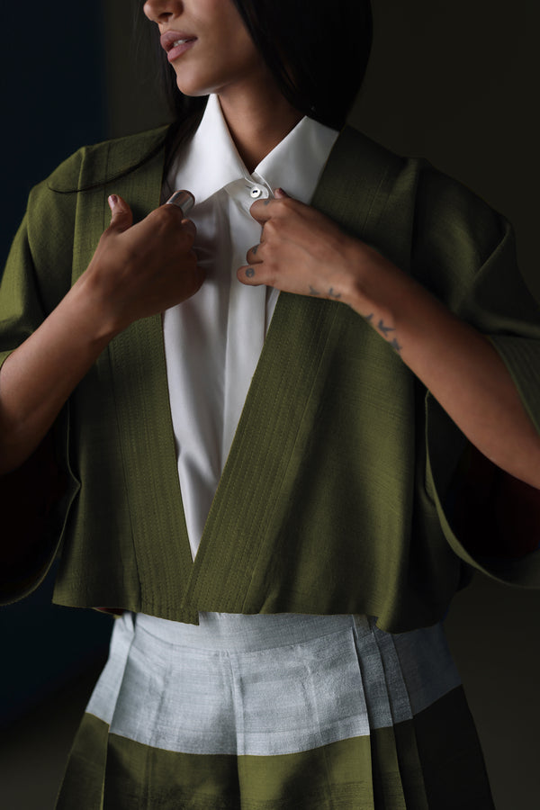 Silk Cropped Jacket