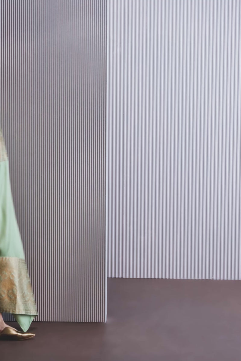 Silk Kaftan With Brocade Detail