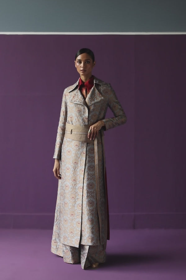 Silk Brocade Trench