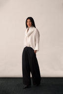 Silk Loop Neck Blouse