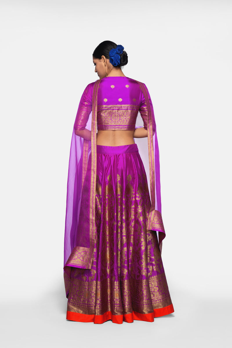 Silk Organza Dupatta with Brocade Detail