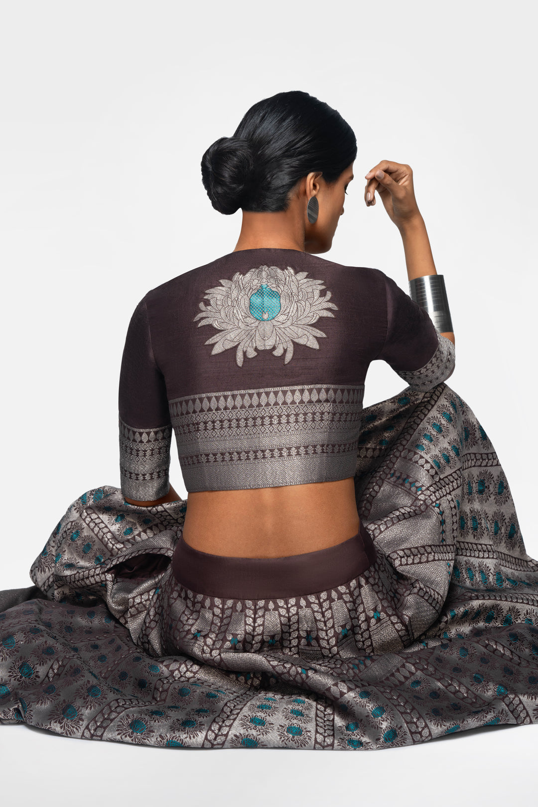 Silk Blouse with Brocade Detail