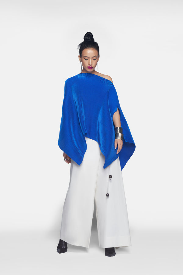 Pleated Short Poncho