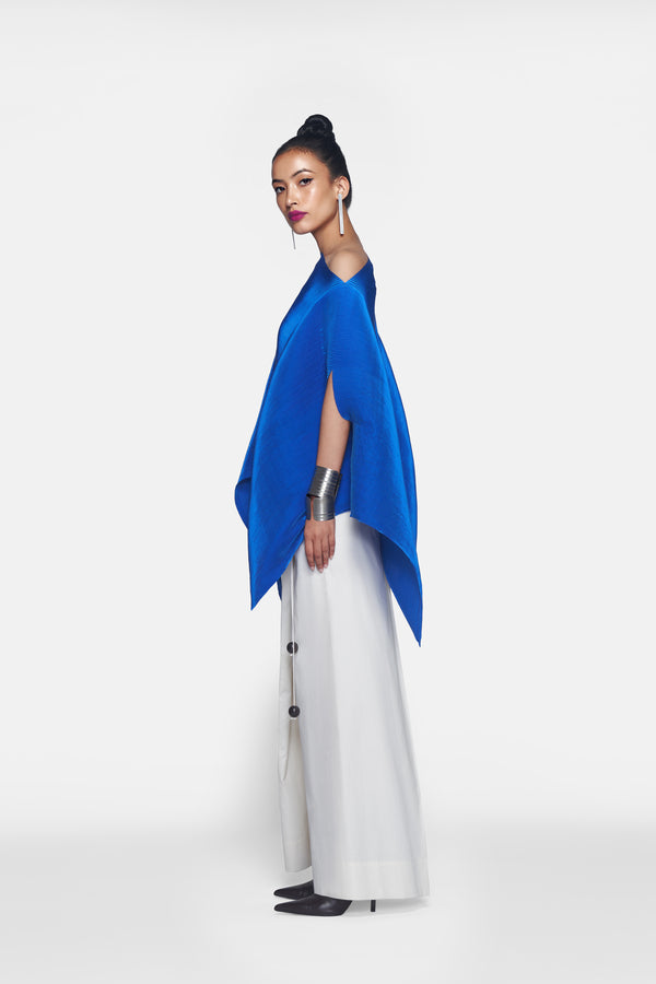 Pleated Short Poncho