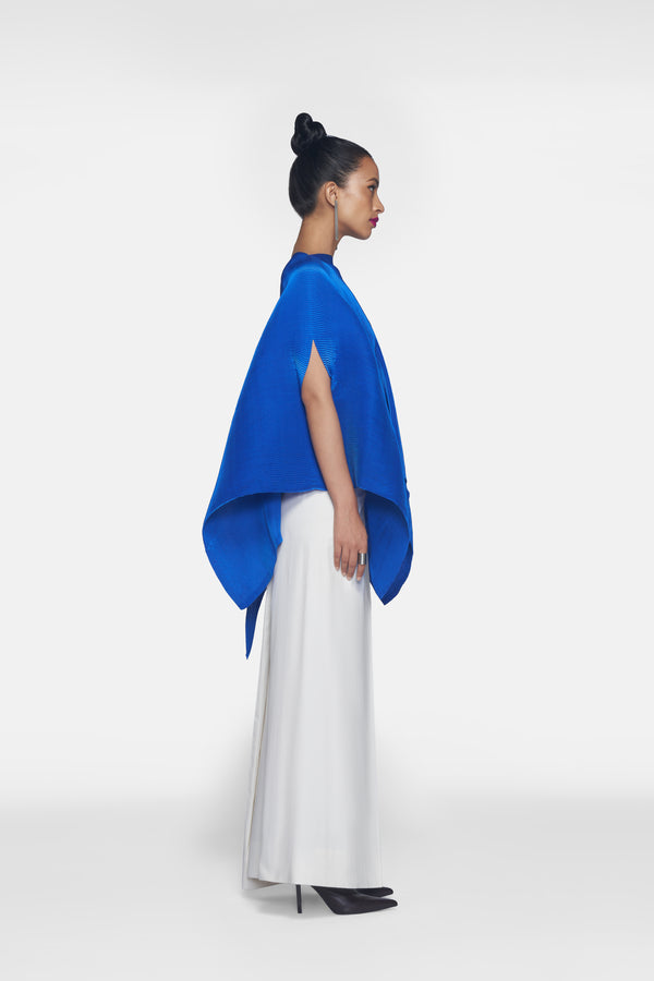 Pleated Short Poncho