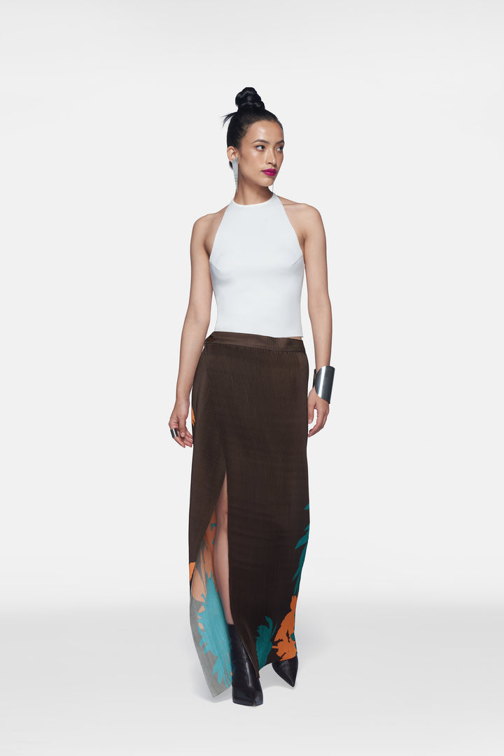 Pleated One Shoulder Tunic Set