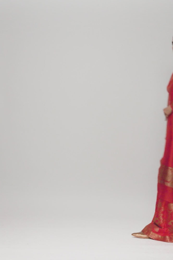 Handwoven Silk Organza Engineered Brocade Dupatta